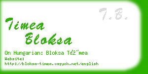 timea bloksa business card